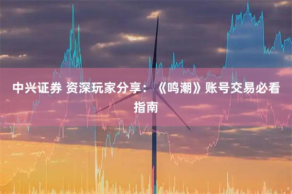 中兴证券 资深玩家分享：《鸣潮》账号交易必看指南
