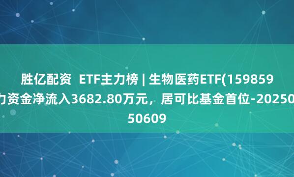 胜亿配资  ETF主力榜 | 生物医药ETF(159859)主力资金净流入3682.80万元，居可比基金首位-20250609